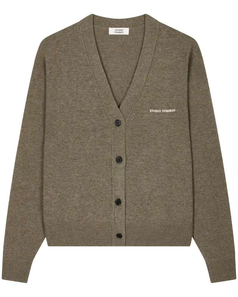 STUDIO TOMBOY Cardigan mit V-Ausschnitt - Grün Grün