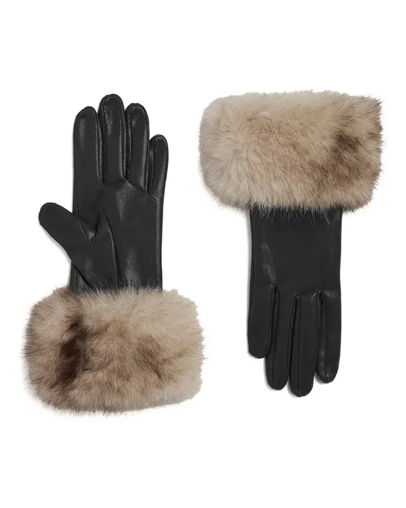 APPARIS Betty Handschuhe mit Besatz aus Faux Fur - Schwarz Schwarz