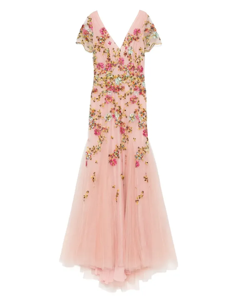 COSTARELLOS Mittellanges Tüllkleid - Rosa Rosa