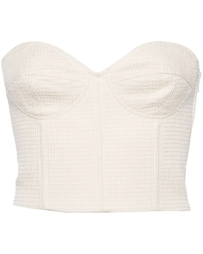 forte_forte Cropped-Top mit Herzausschnitt - Nude Nude