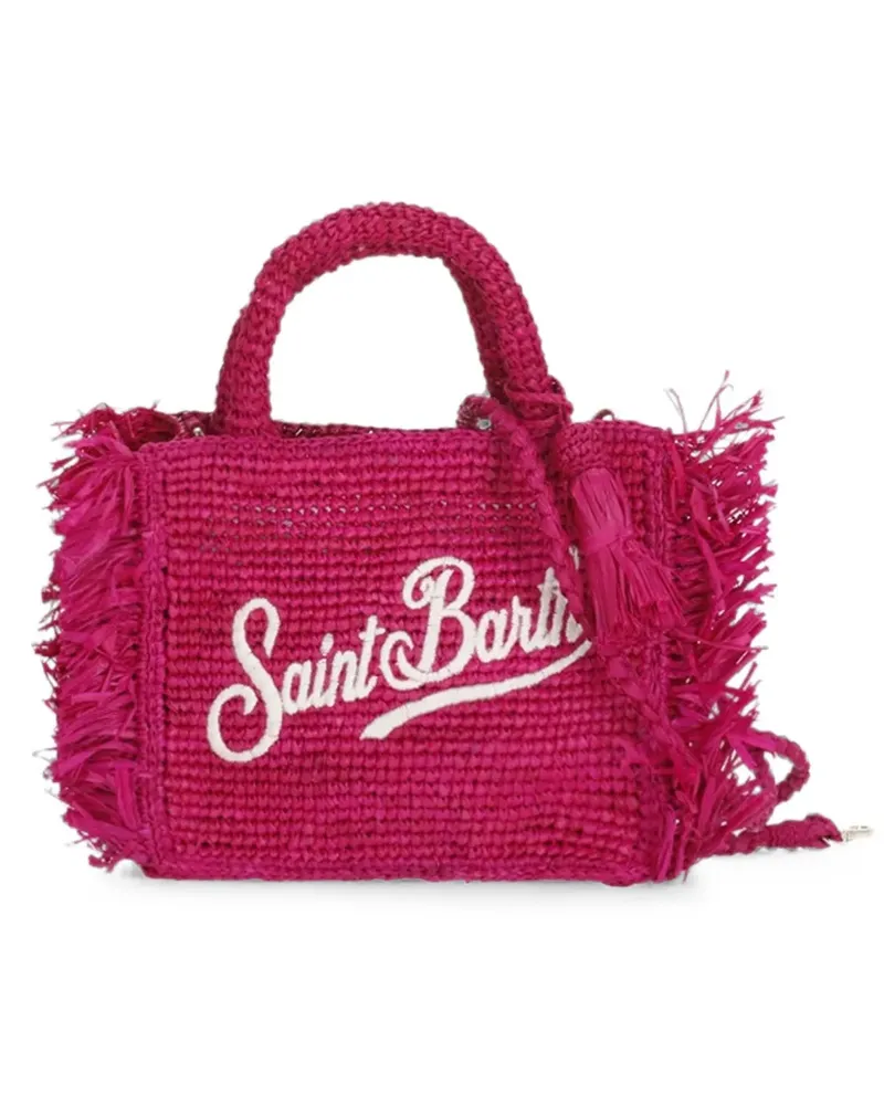 MC2 Saint Barth mini logo-detail fringed tote bag - Rosa Rosa