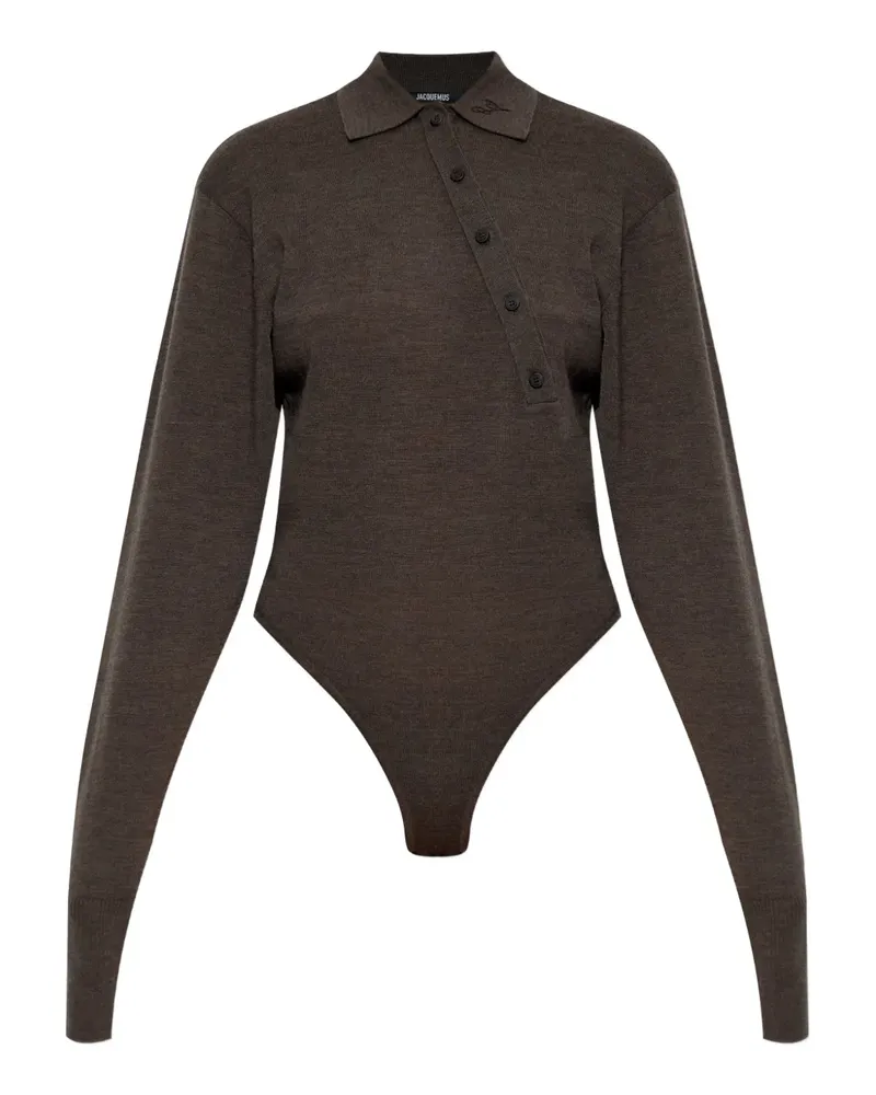 Jacquemus Geknöpfter Body mit Polokragen - Braun Braun