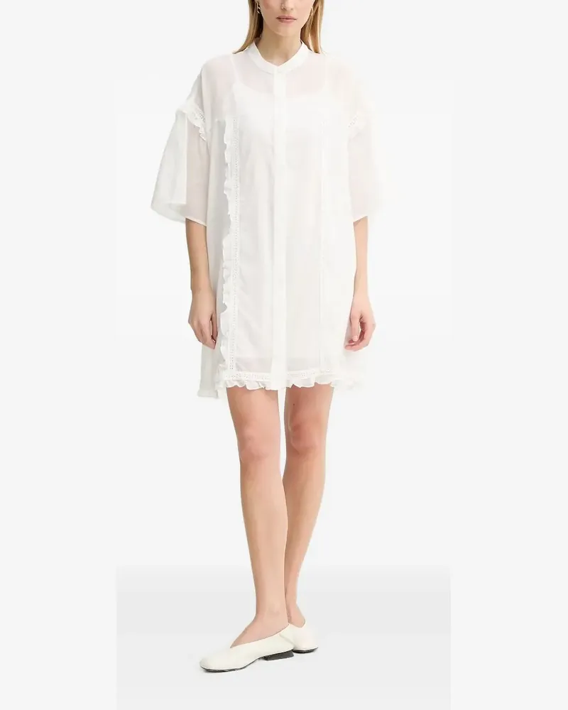 Isabelle Blanche Hemdkleid mit Rüschenborte - Weiß Weiß