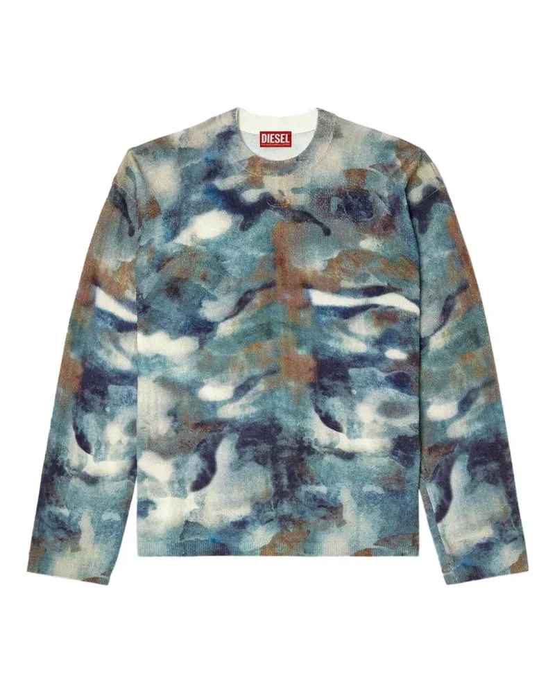 Diesel K-illum printed long-sleeve sweater - Blau Blau