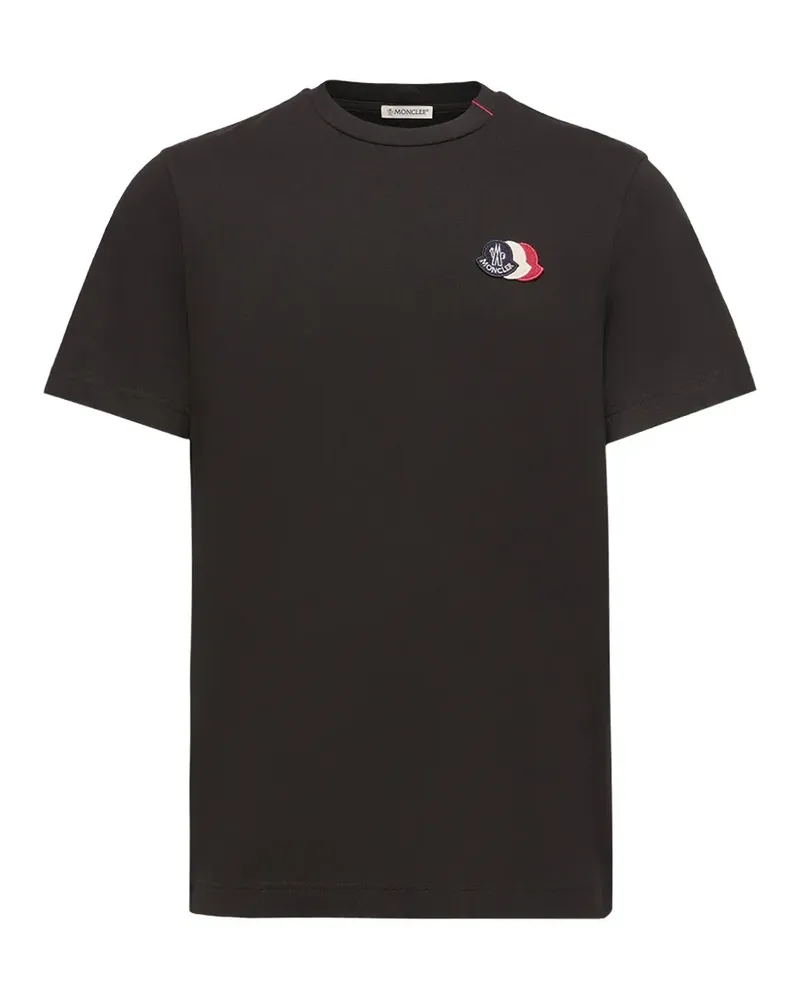 Moncler logo-patch T-shirt - Schwarz Schwarz