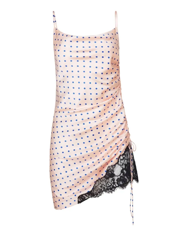 Fleur Du Mal lace-trimmed dotted mini dress - Rosa Rosa