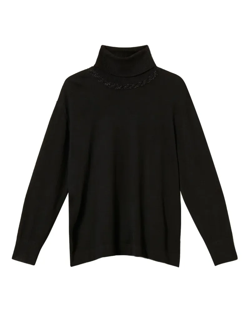 Twin-Set Pullover mit Rollkragen - Schwarz Schwarz