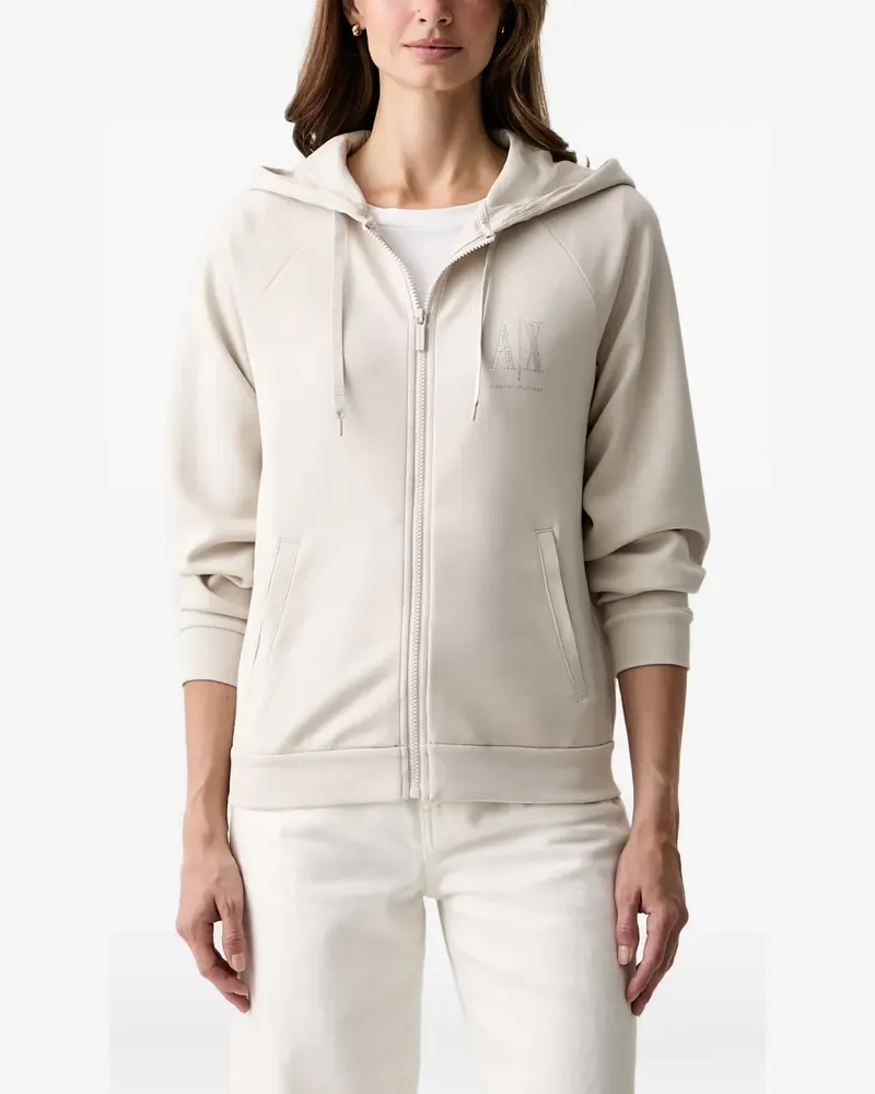 Armani Exchange Kapuzenjacke mit Logo-Print - Nude Nude