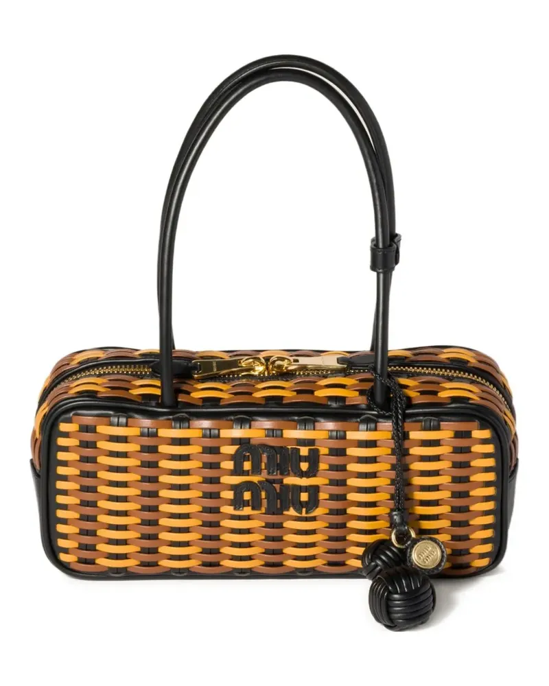 Miu Miu Beau Tote Bag mit gewebtem Effekt - Braun Braun