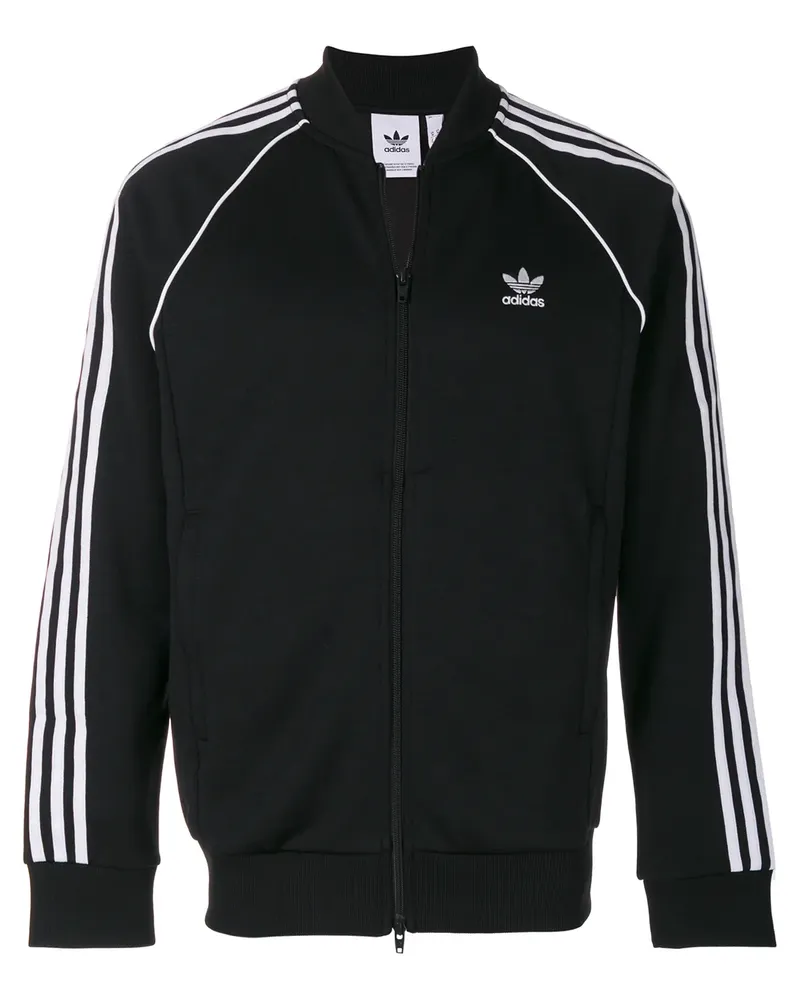 adidas Jacke mit Kontraststreifen - Schwarz Schwarz