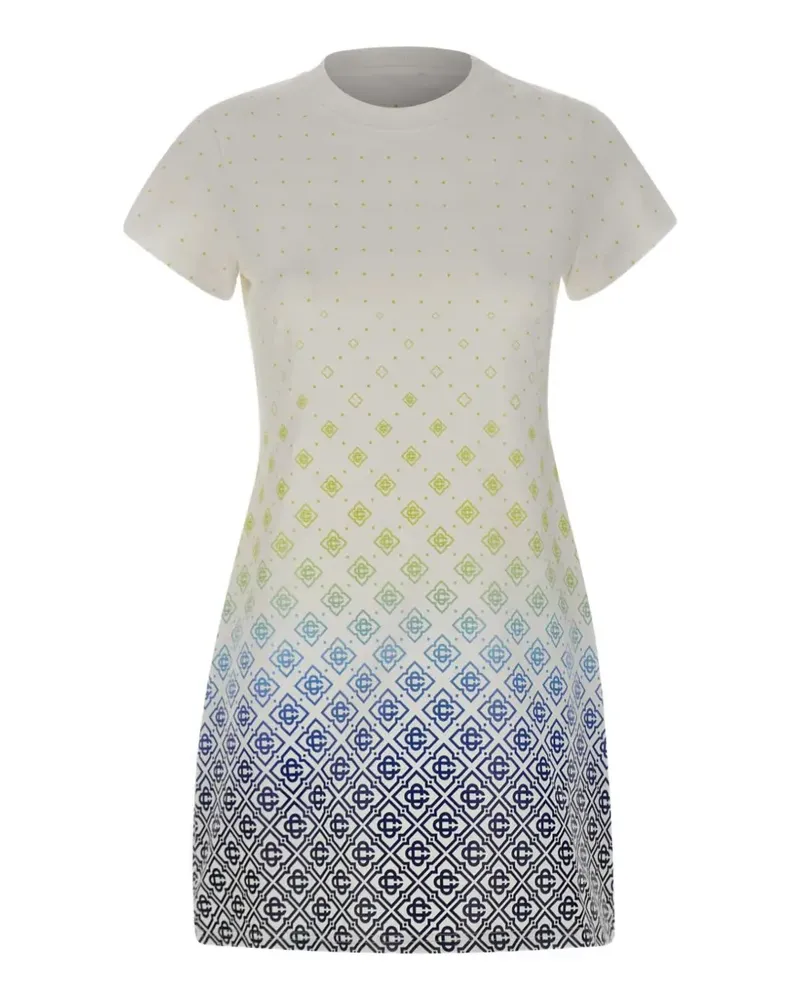 Casablanca Paris AOP Monogram crew neck T-shirt dress - Weiß Weiß