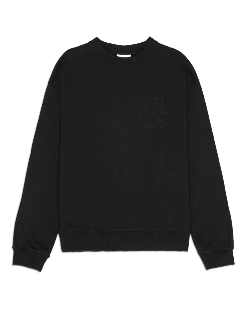 NN 07 David Sweatshirt mit Logo-Stickerei - Schwarz Schwarz