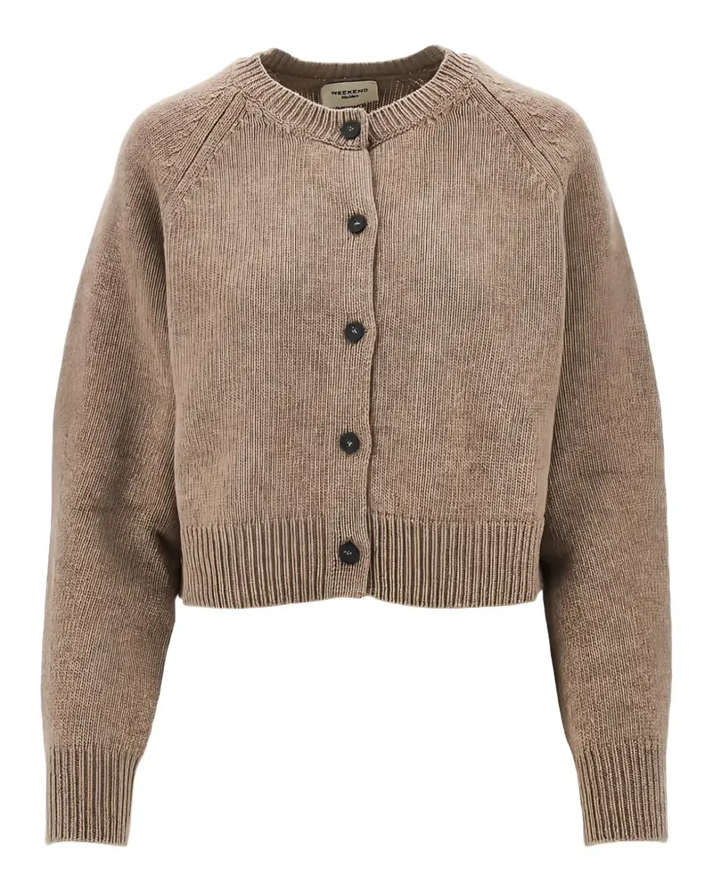 Max Mara Cardigan mit geripptem Saum - Nude Nude