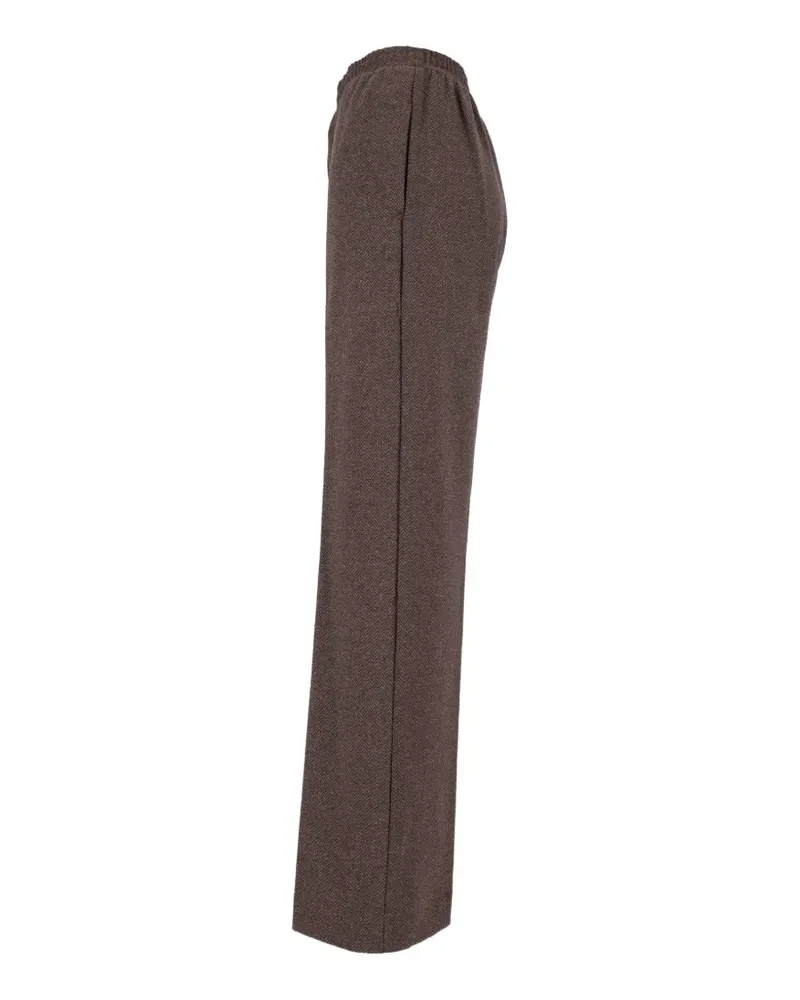 Max Mara Editta Hose mit Fischgrätenmuster - Braun Braun