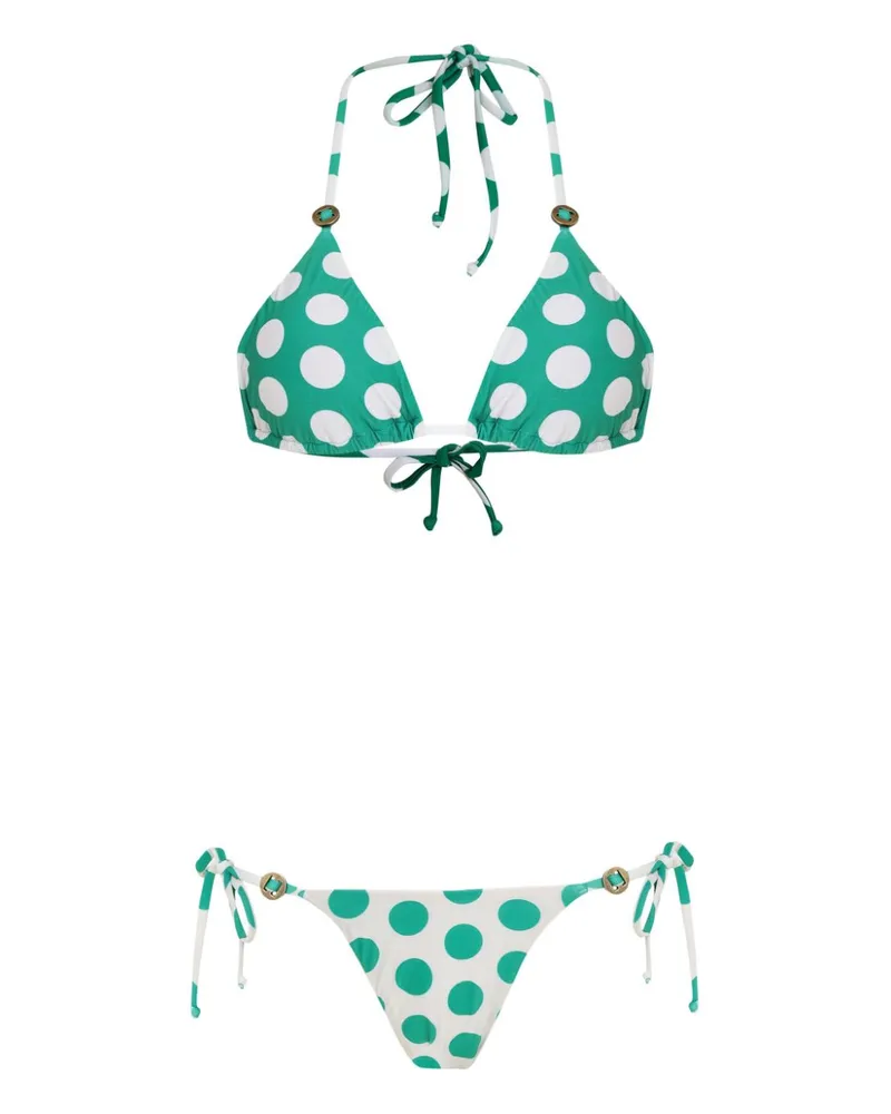 Amir Slama Bikini mit Polka Dots - Grün Grün