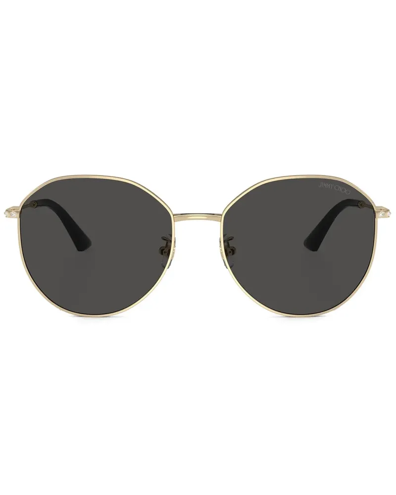 Jimmy Choo Sonnenbrille mit rundem Gestell - Gold Gold