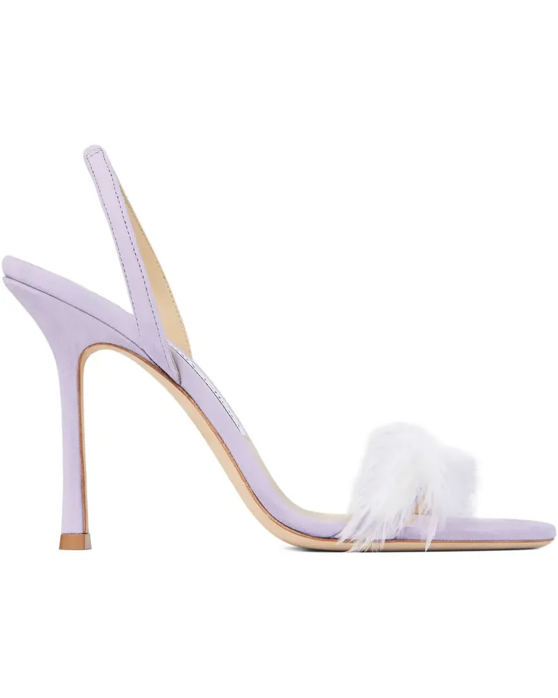 Jimmy Choo 100mm feather-embellishment sandals - Violett Violett