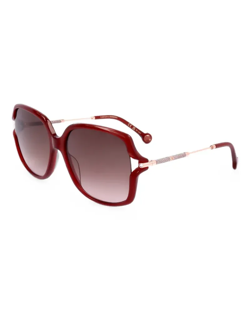 Carolina Herrera New York glitter-detail geometric-frame sunglasses - Rot Rot