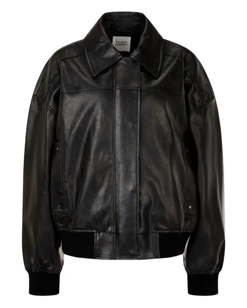 STUDIO TOMBOY faux leather bomber jacket - Schwarz Schwarz
