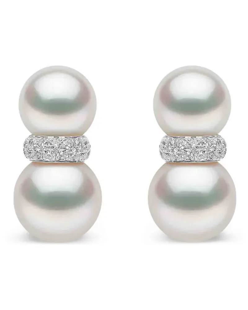 YOKO London Glitz Ohrringe mit Perlen und Diamanten - Silber Silber
