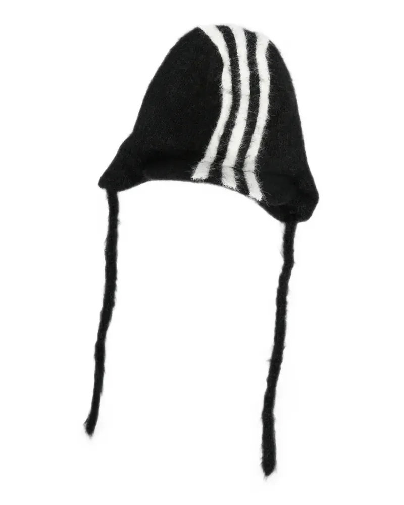 Y-3 x Yohji Yamamoto 3S stripe-detail beanie hat - Schwarz Schwarz