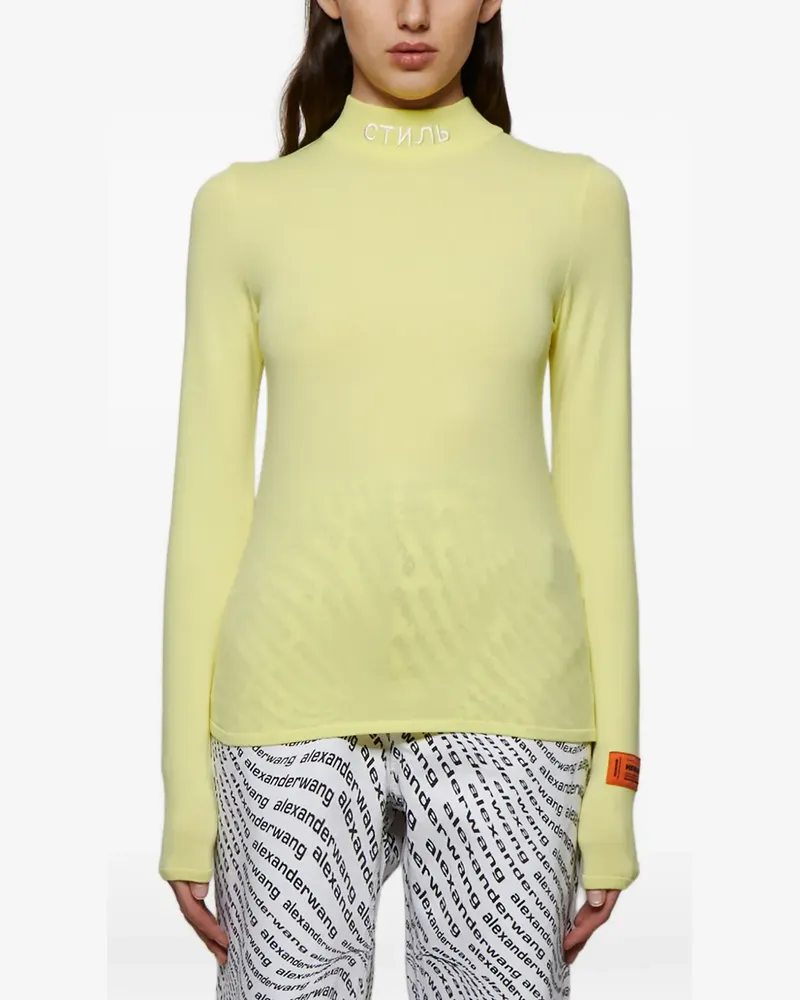 Heron Preston mockneck graphic top - Gelb Gelb