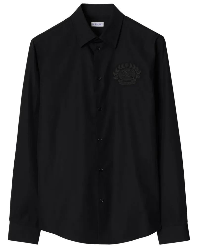 Burberry Poloshirt mit Logo-Stickerei - Schwarz Schwarz