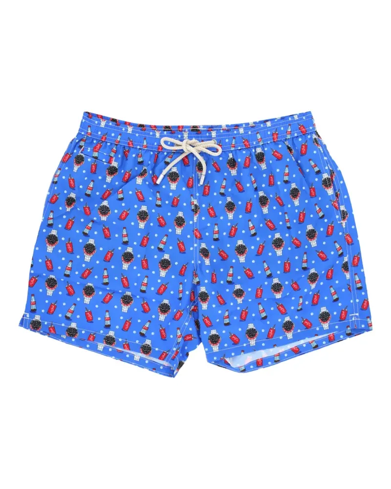 MC2 Saint Barth x Coca Cola Badeshorts mit grafischem Print - Blau Blau