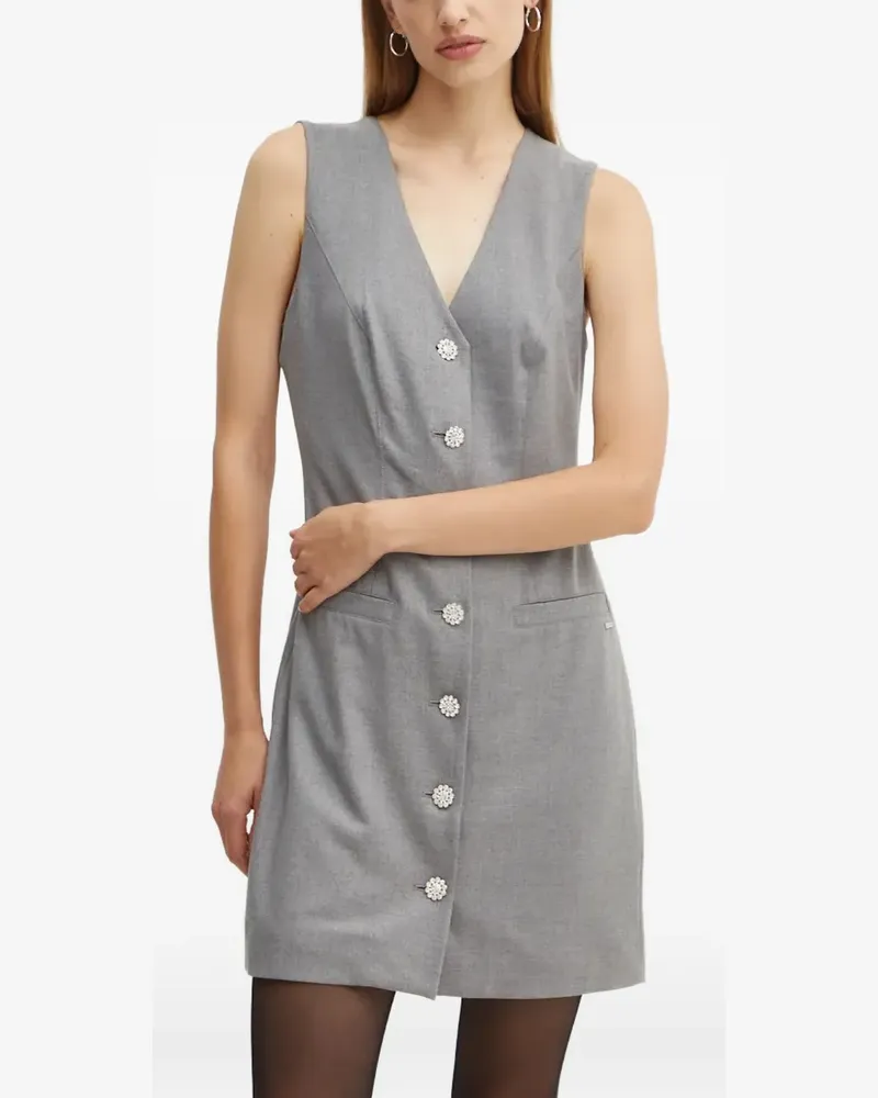 Guess button sleeveless mini dress - Grau Grau