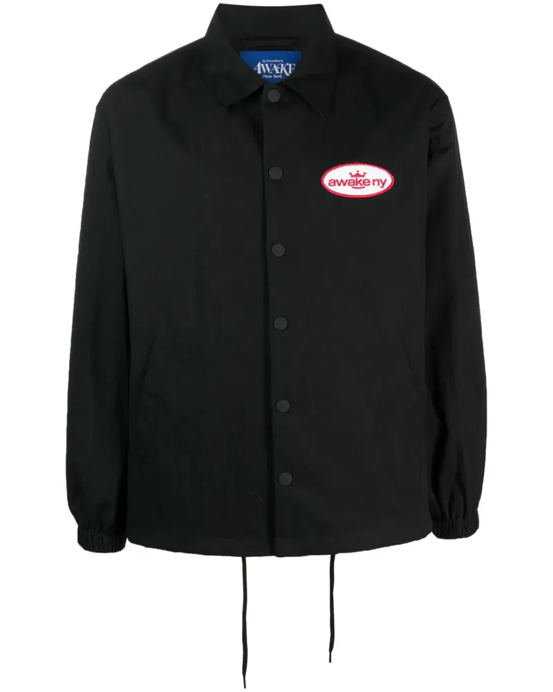 AWAKE NY Hemdjacke mit Logo-Patch - Schwarz Schwarz