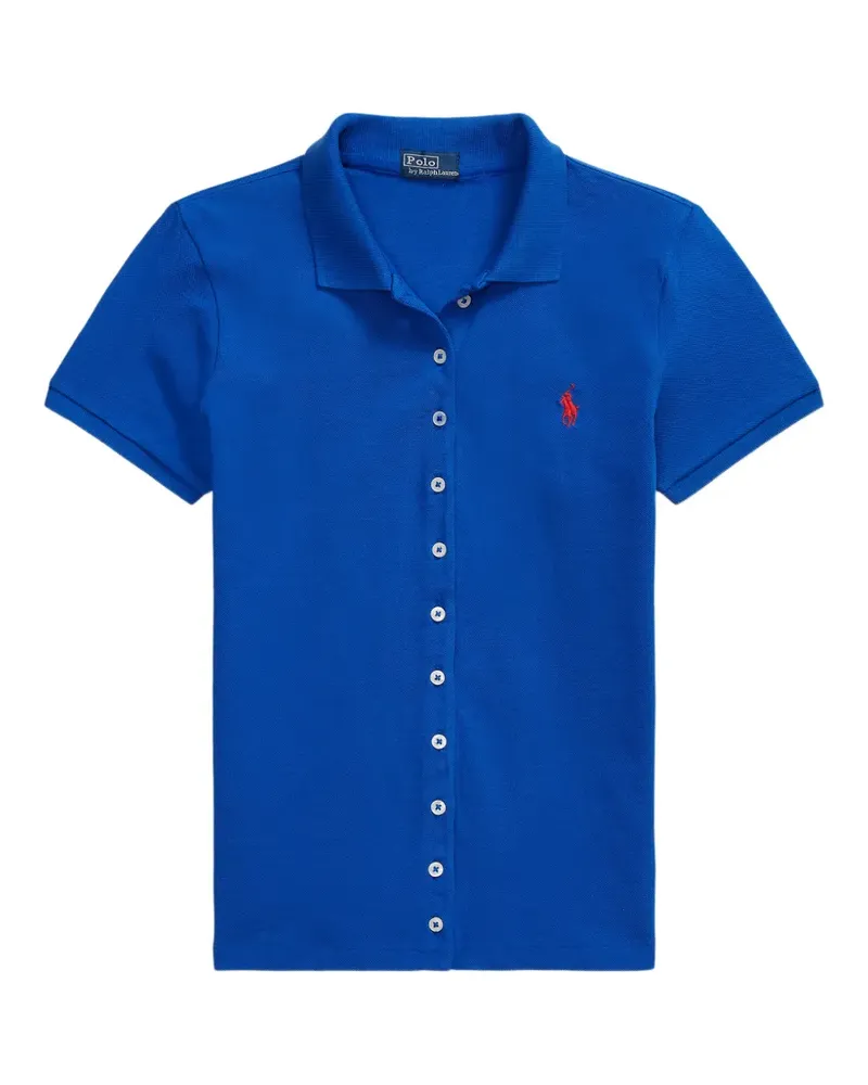 Ralph Lauren Poloshirt mit Knopfleiste - Blau Blau