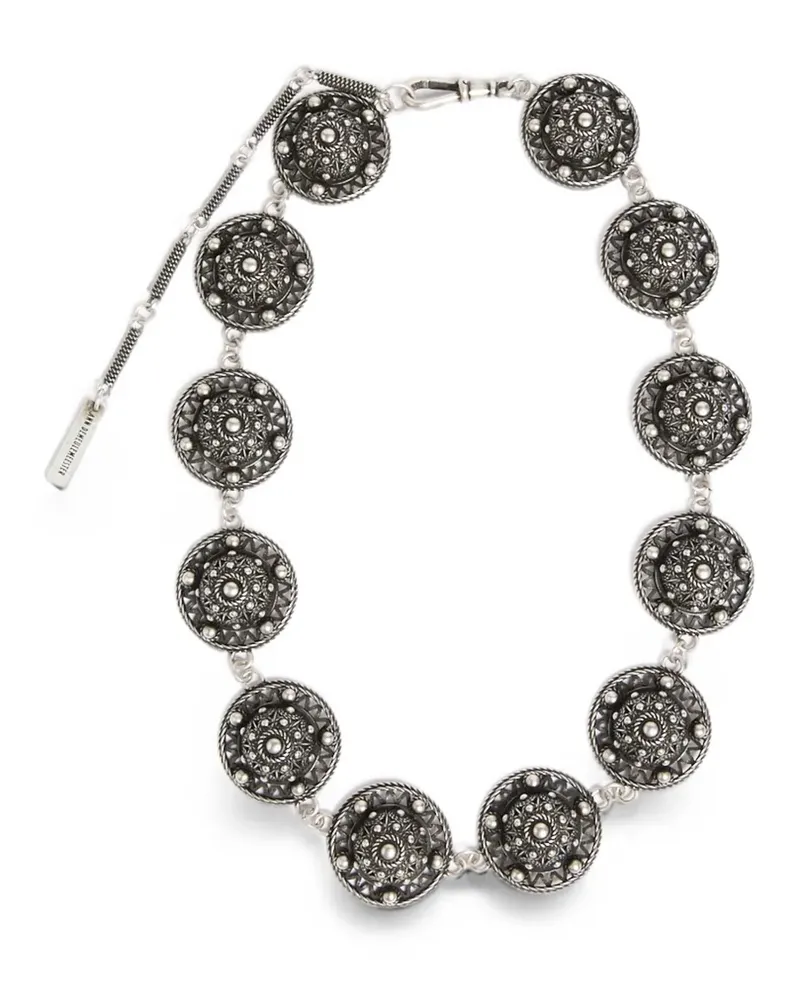 Ann Demeulemeester Filigrane Halskette mit Perlendetail - Silber Silber