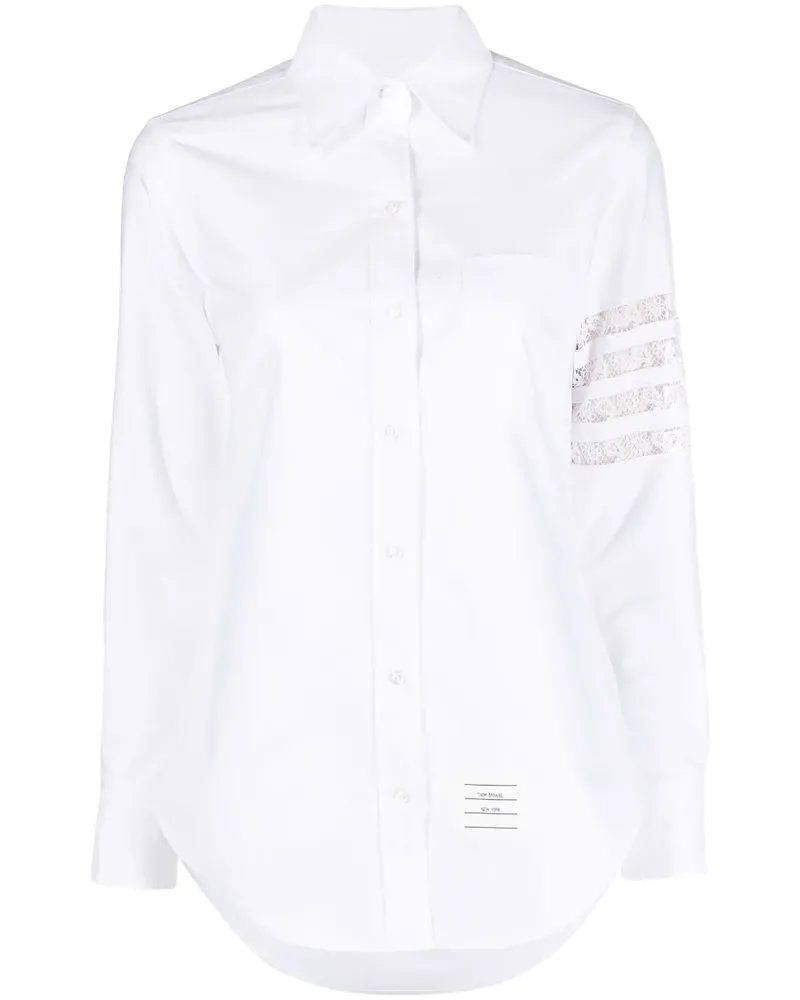 Thom Browne Hemd mit Logo - Weiß Weiß