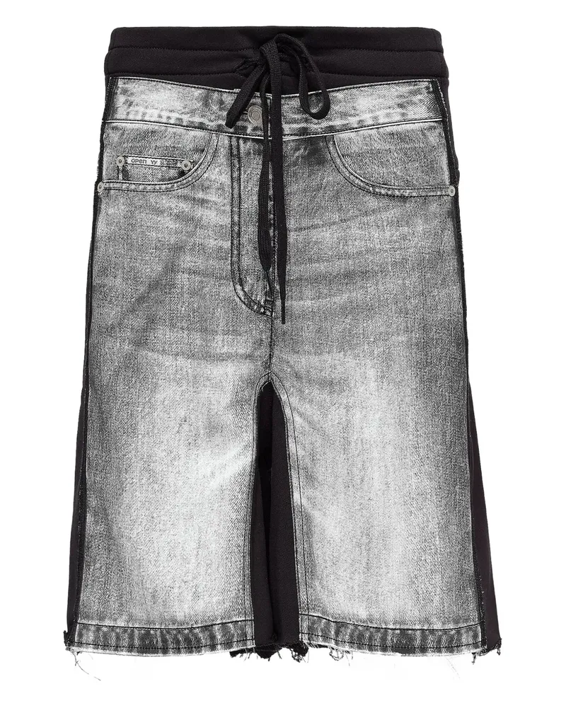 OPEN YY Shorts mit Jeanseinsätzen - Schwarz Schwarz