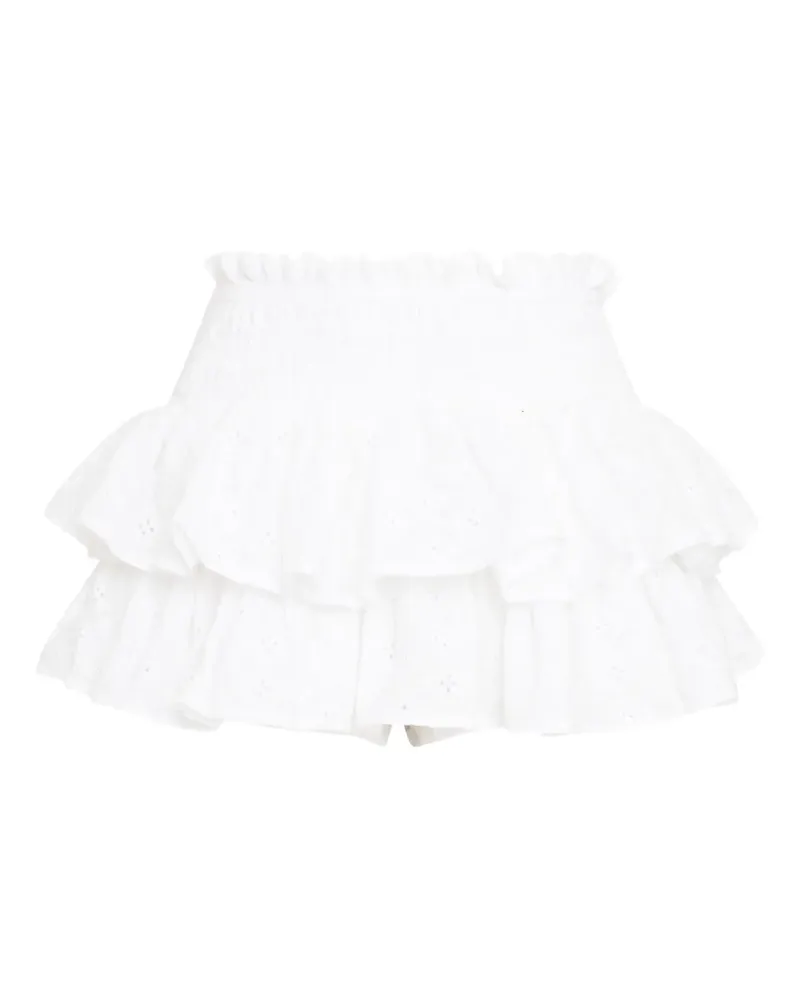 Amir Slama x Jade Picon ruffled tier mini skirt - Weiß Weiß
