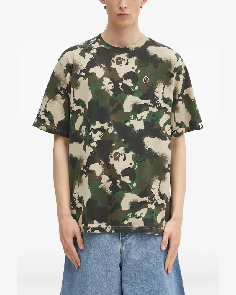 BAPE T-Shirt mit Camouflage-Print - Grün Grün