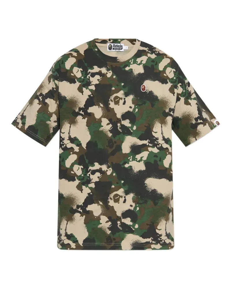 BAPE T-Shirt mit Camouflage-Print - Grün Grün