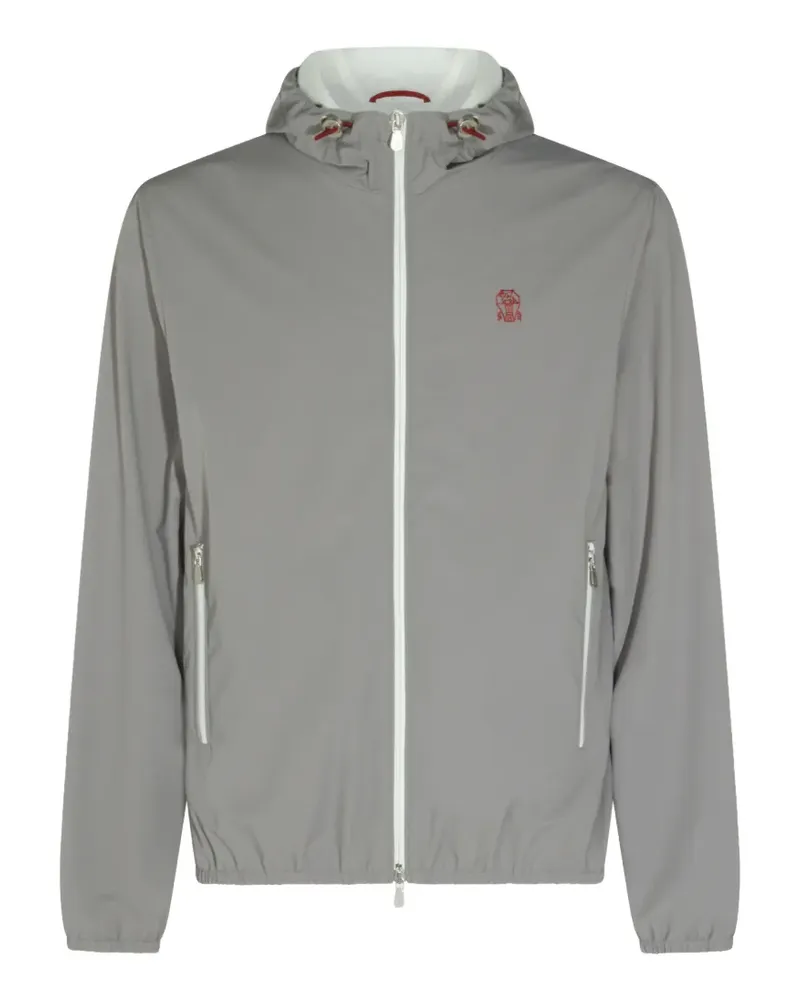 Brunello Cucinelli Windbreaker mit Kapuze - Grau Grau