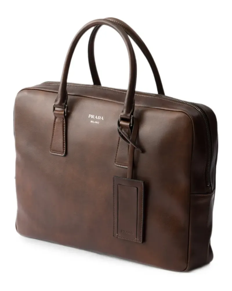 Prada Aktentasche aus Leder - Braun Braun