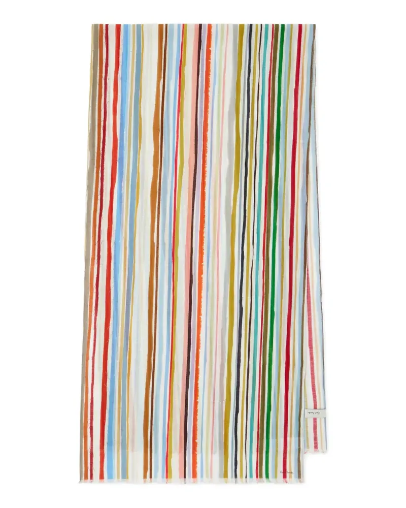 Paul Smith Signature Stripe linen scarf - Nude Nude