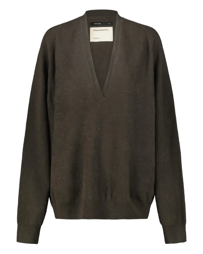Frenckenberger Kaschmirpullover mit V-Ausschnitt - Grün Grün