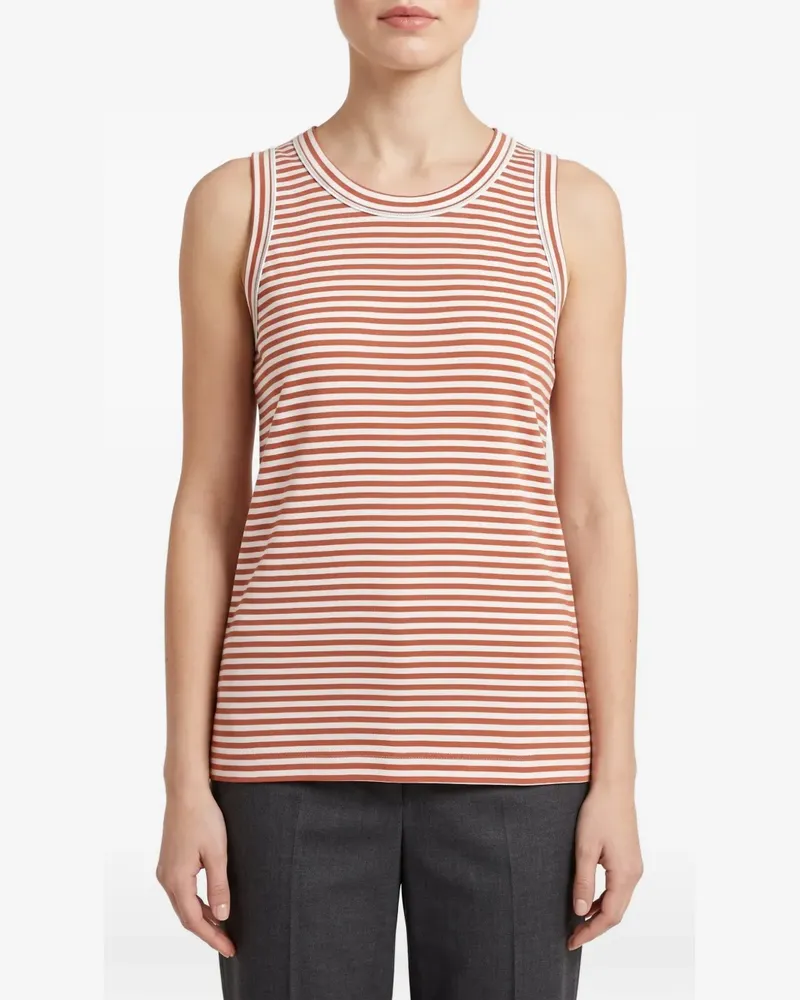 Brunello Cucinelli striped cotton tank top - Braun Braun