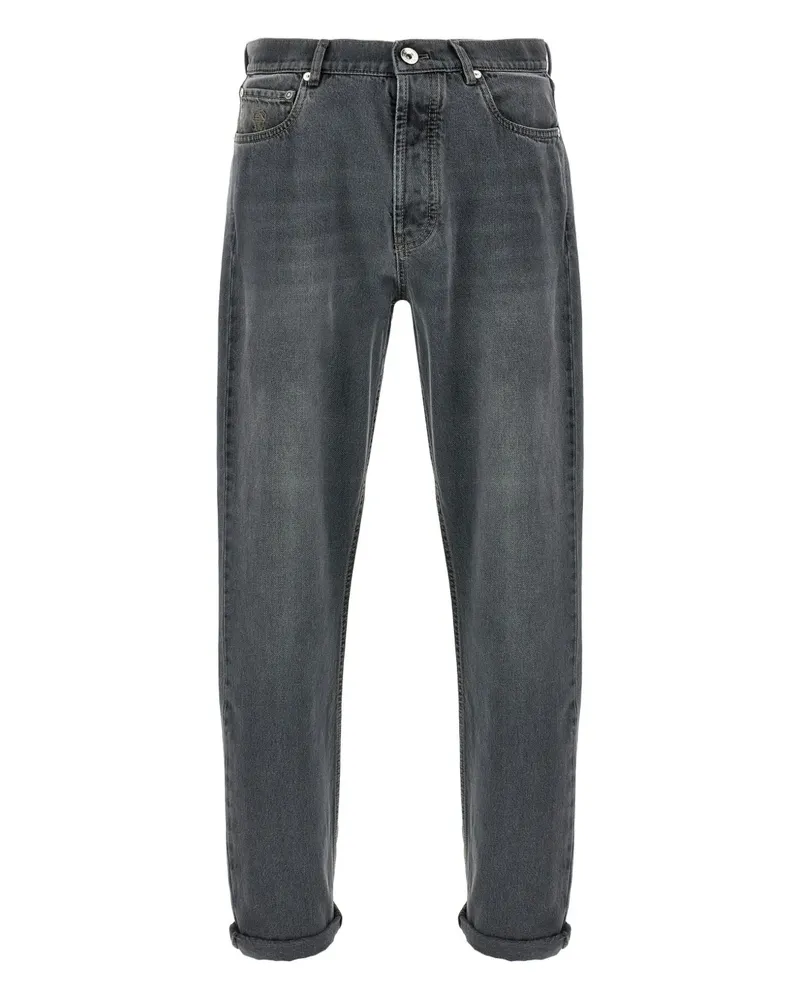 Brunello Cucinelli Stückgefärbte Jeans - Grau Grau