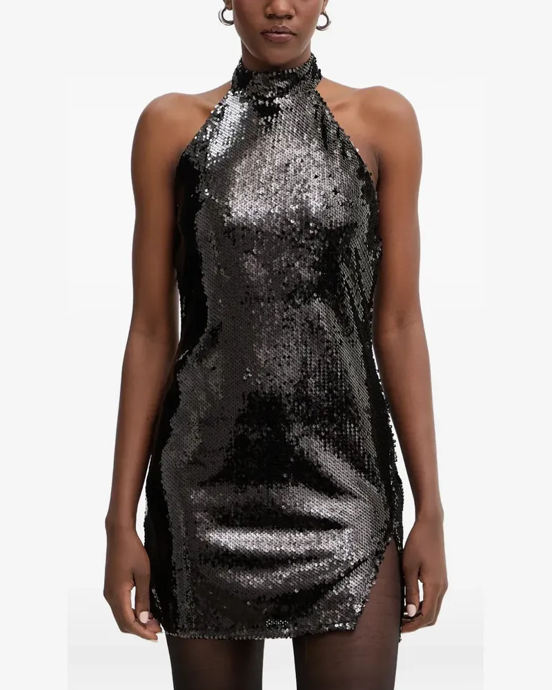 HAVEONE sequin-embellished halterneck mini dress - Schwarz Schwarz