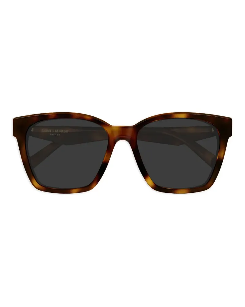 Saint Laurent Eckige Sonnenbrille in Schildpattoptik - Braun Braun