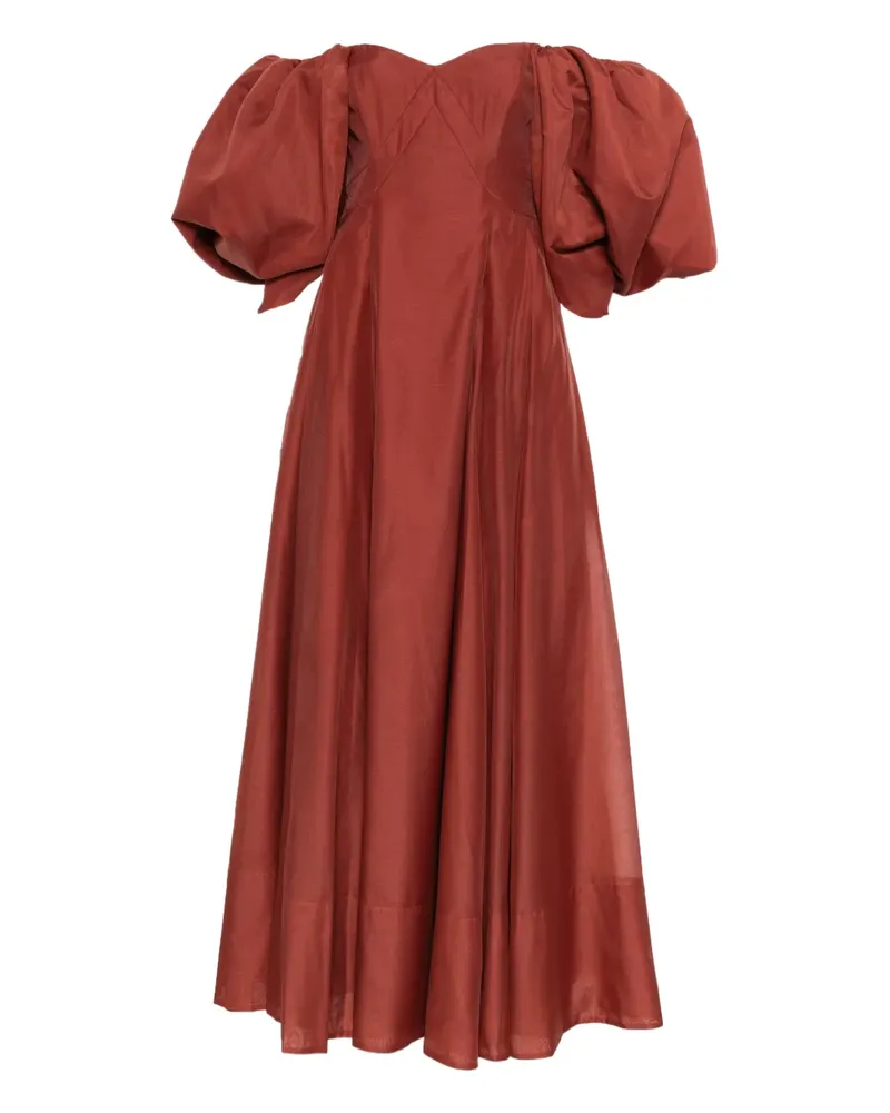 Aje. Jardin Abendkleid mit Puffärmeln - Braun Braun