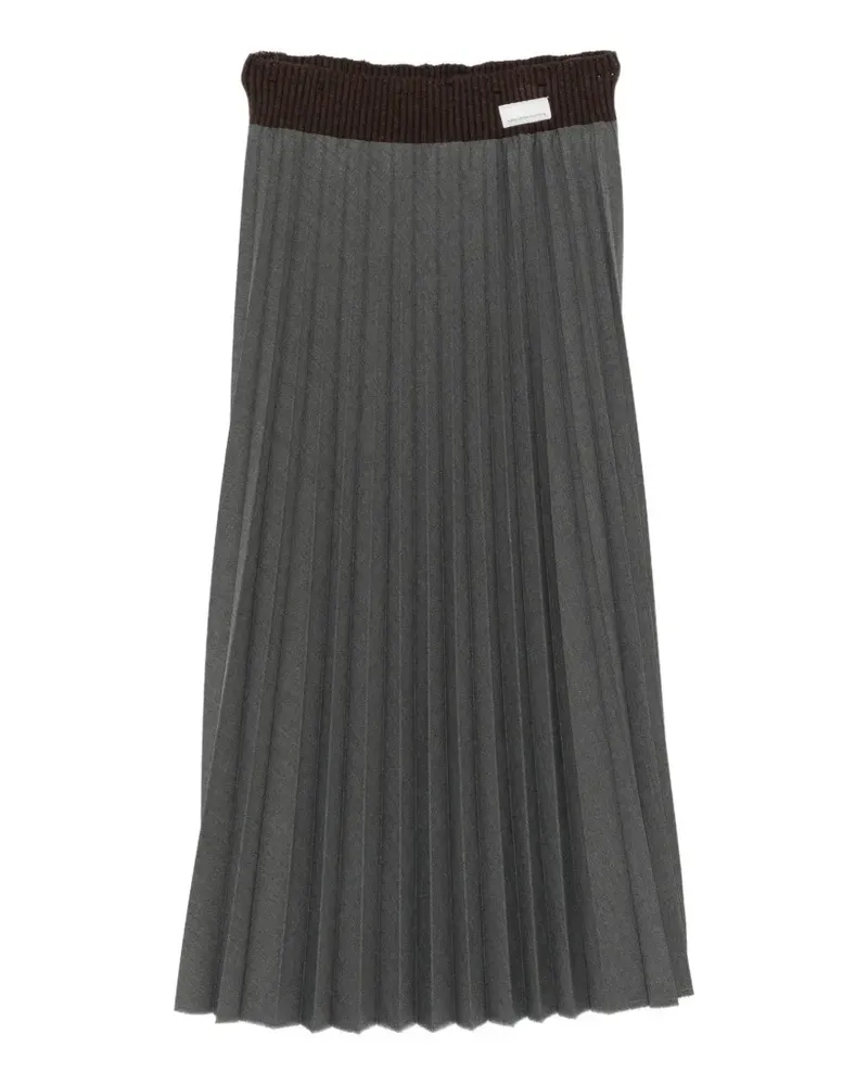 nine:inthe:morning Elise pleated knitted-waistband skirt - Grau Grau