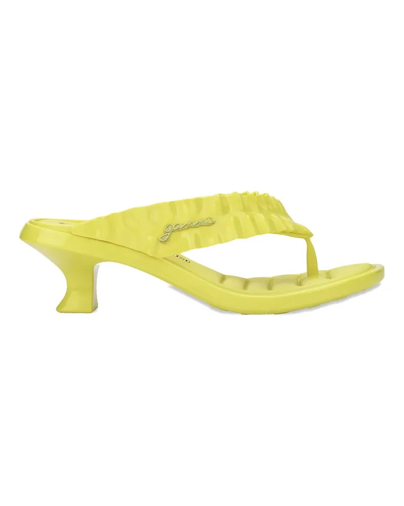Melissa x Ganni ruffled kitten-heel sandals - Gelb Gelb