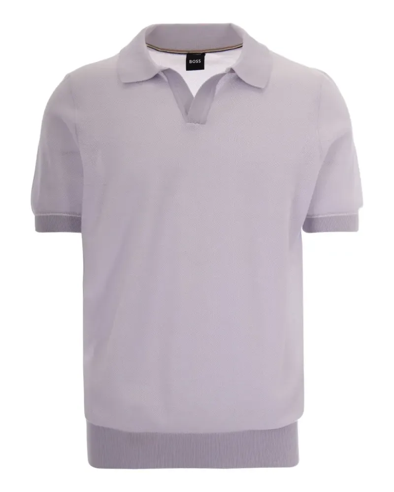 HUGO BOSS short-sleeved piqué-knit polo shirt - Violett Violett
