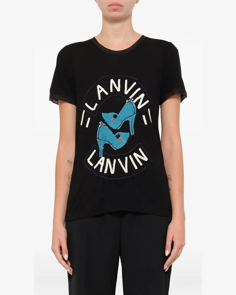 Lanvin embroidered jersey T-shirt - Schwarz Schwarz
